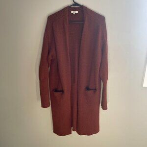 BB Dakota Steve Madden Rust Long Open Cardigan Sweater Size L